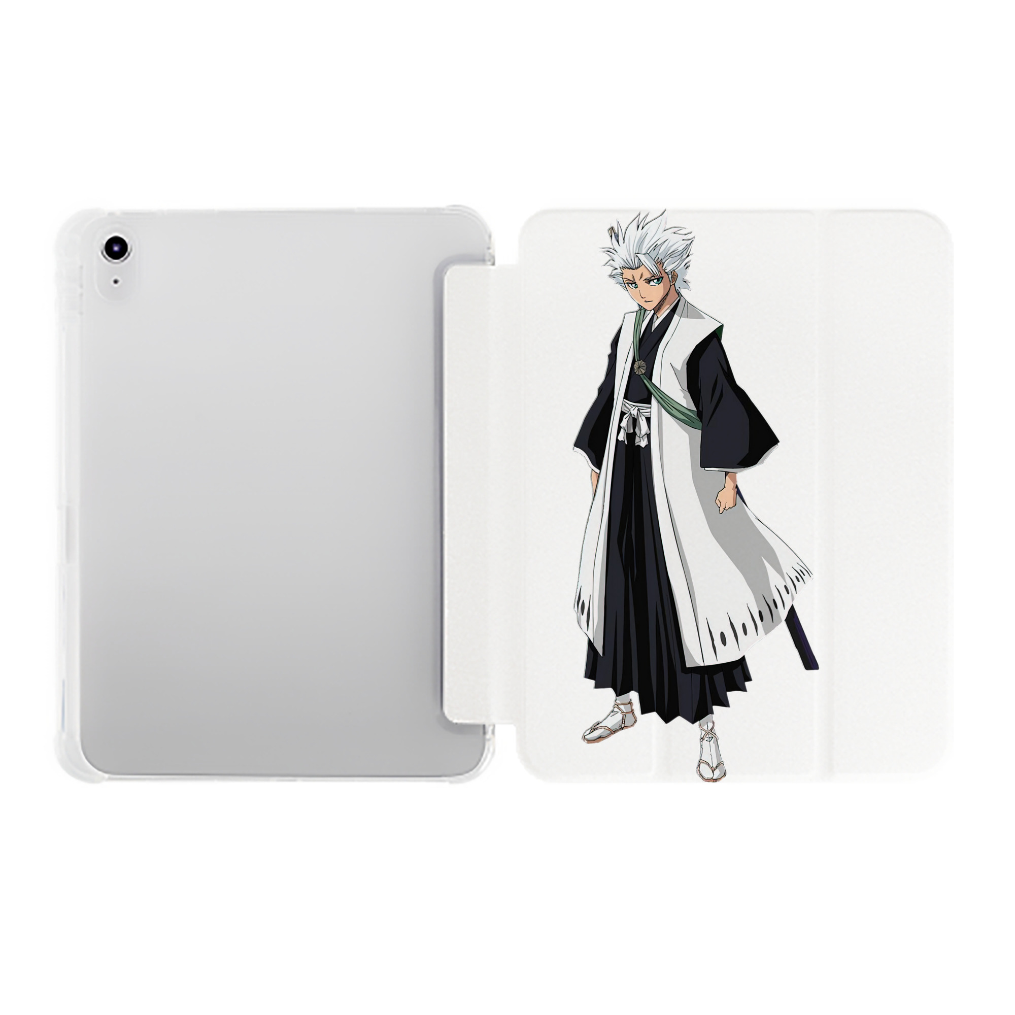 （画像用） ブリーチ 日番谷冬獅郎（ひつがや とうしろう） BLEACH Hitsugaya Toushirou IPad ケース ペン収納付き 三つ折りスタンド PUレザー×シリコン 対応機種9.5/10.5/10.9インチ